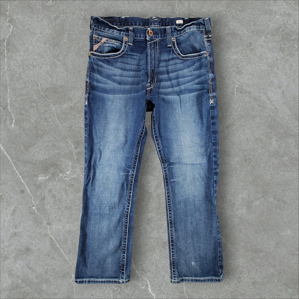 Ariat Rebar M4 Work Jeans Mens 36x30 Blue Straight Leg Low Rise Denim